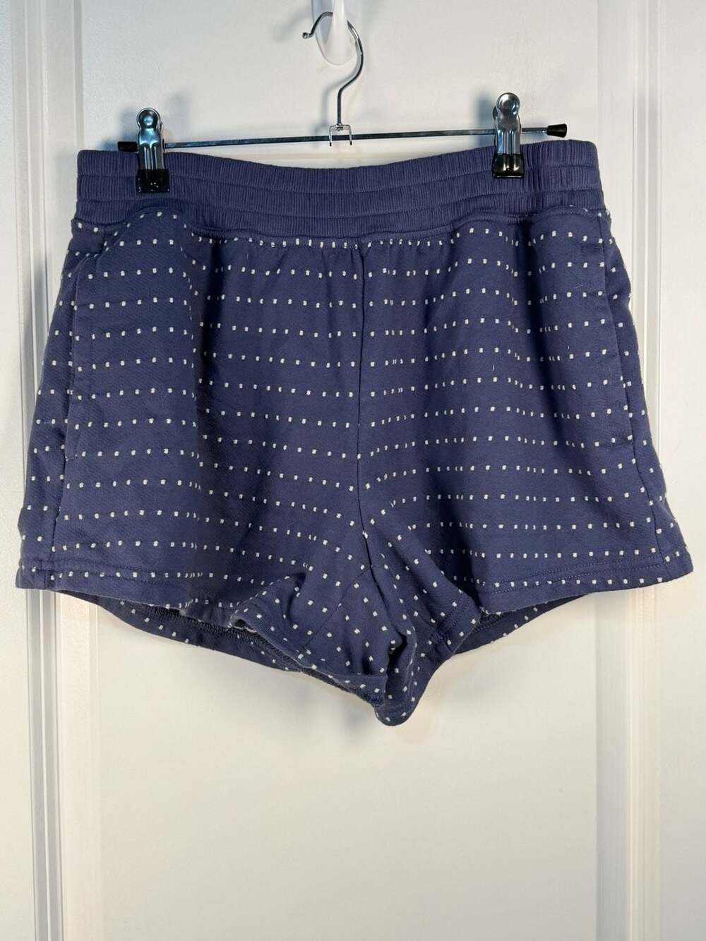 Aerie Blue Textured Dot Cropped Crewneck Sweatshirt - Picture 7 of 7